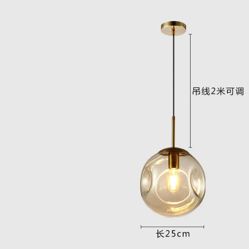 Modern nordic industrial glass ball pendant light
