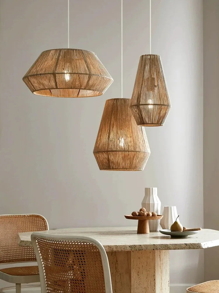 Japanese rattan pendant light wabi sabi style for rustic spaces