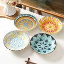 Set of 4 bohemian ceramic plates 21 cm