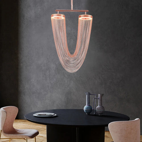 Modern aluminium LED chandelier, 2022 trend - vue 5 sur 21