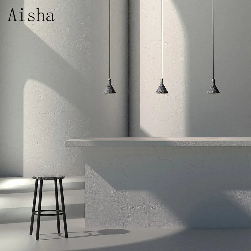 Retro industrial style terrazzo pendant light for creative lighting