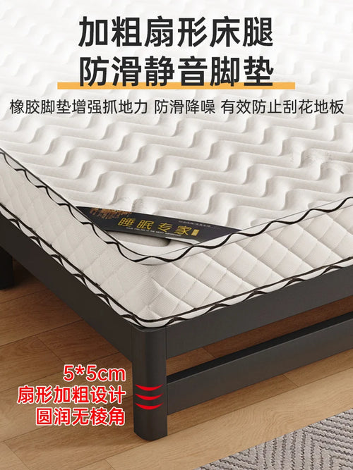 Single tatami bed frame, modern and simple home master bedroom, 1.8-meter double iron bed - vue 4 sur 29