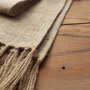 Rustic jute table runner with braided tassels