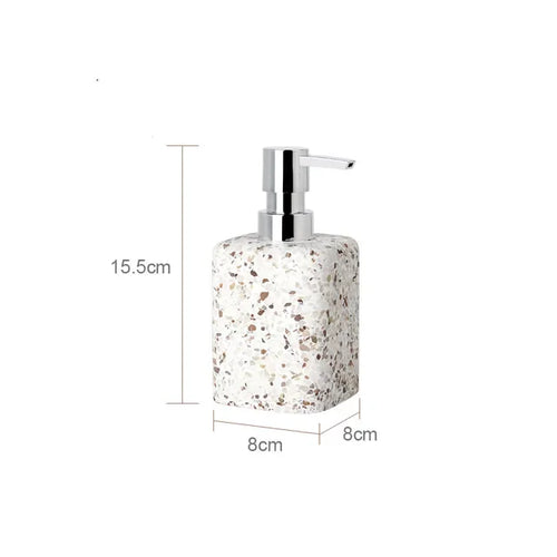 natural stone soap dispenser for decorative bathroom - vue 13 sur 14
