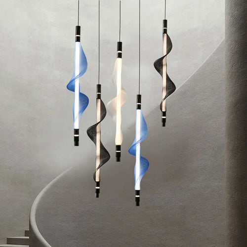 Contemporary LED acrylic designer chandelier modern lighting 2024 - vue 4 sur 18