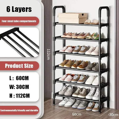 trendy space-saving 5-tier metal shoe rack