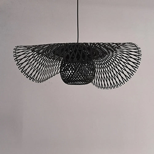Chinese style LED E27 bamboo pendant lamp for tatami, dining room or restaurant - vue 3 sur 9