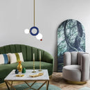 Art Deco metal ring pendant light