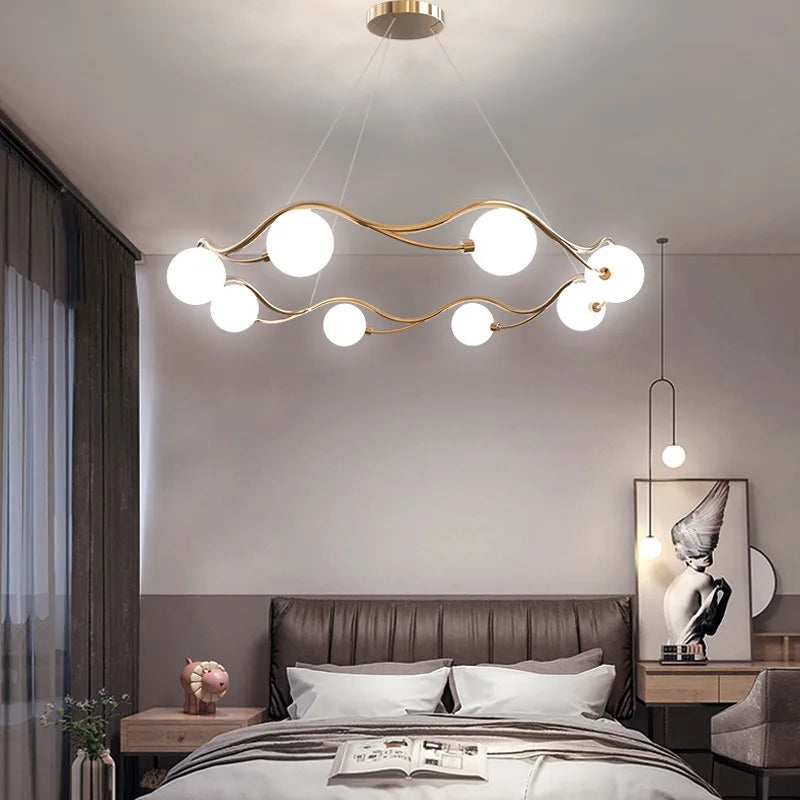 Simple nordic LED ring chandelier for indoor decor