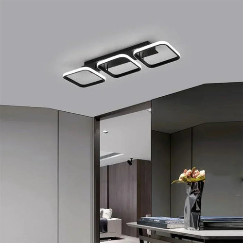 Modern LED ceiling light round square for indoor decor - vue 4 sur 10