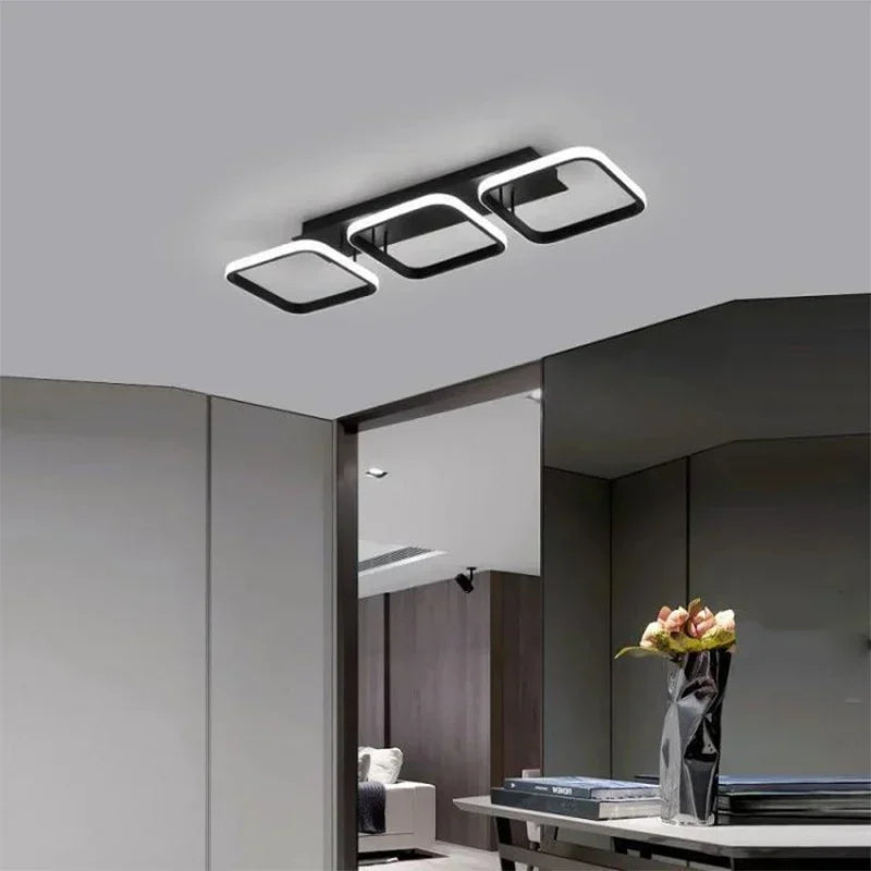 Modern LED ceiling light round square for indoor decor - vue 3 sur 10
