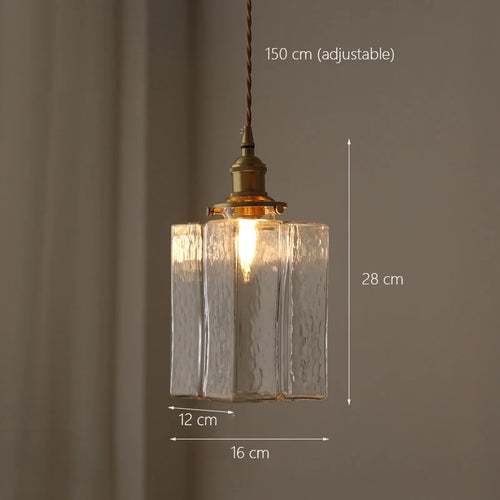 Modern minimalist Japanese glass chandelier with LED lighting - vue 8 sur 9