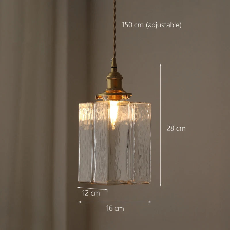 Modern minimalist Japanese glass chandelier with LED lighting - vue 7 sur 9