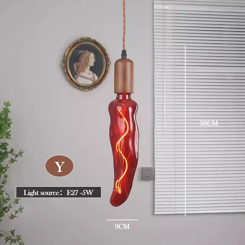 Retro art glass chandelier with solid wood for interior decoration - vue 17 sur 25