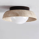Nordic natural yellow travertine round ceiling lights