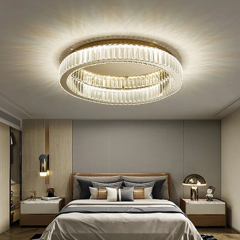 Luxurious crystal ceiling light for modern interior decor - vue 3 sur 9