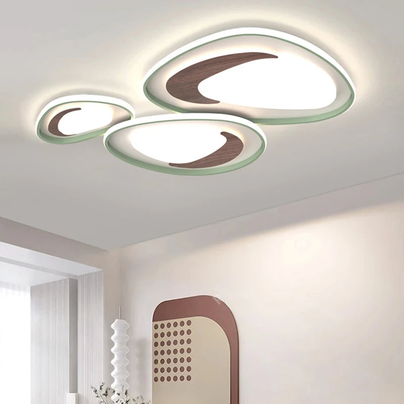 Ultra-slim French mango wood ceiling light with full eye protection - vue 3 sur 14