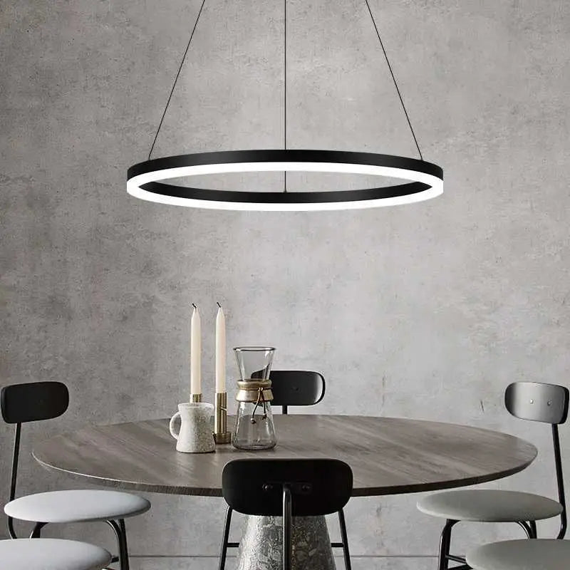 Minimalist Nordic round ring LED pendant lamps
