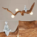 Zen resin pendant light in Chinese style for interior decor