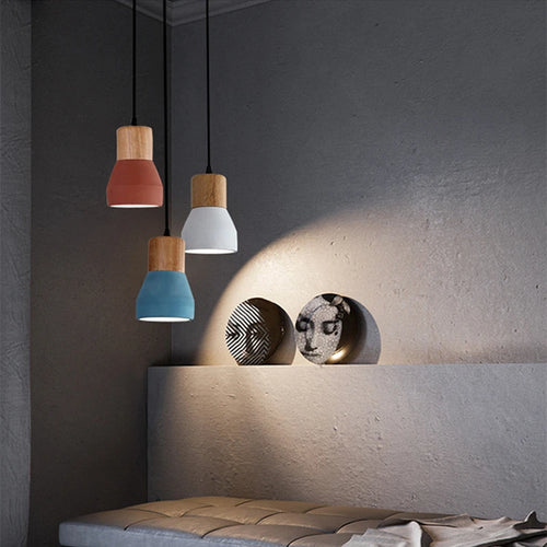 Macaron cement pendant vintage lights for restaurant - vue 2 sur 12