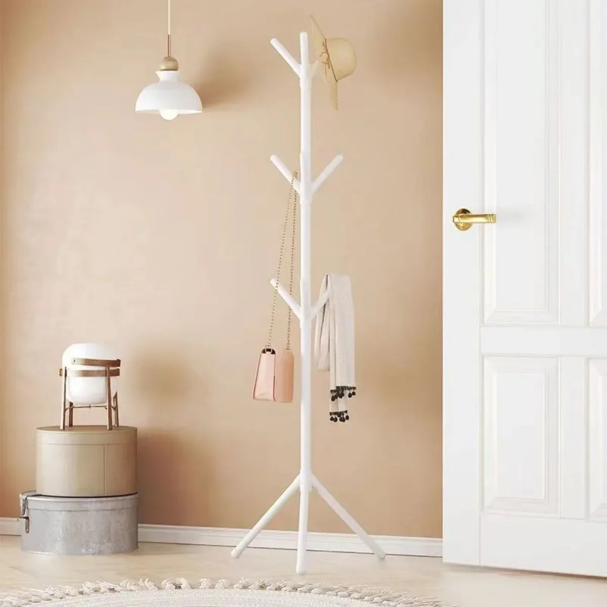 clothes and hat rack vertical branch-shaped support - vue 6 sur 8