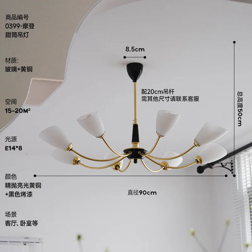 Modern nordic LED chandelier for elegant interiors - vue 10 sur 11
