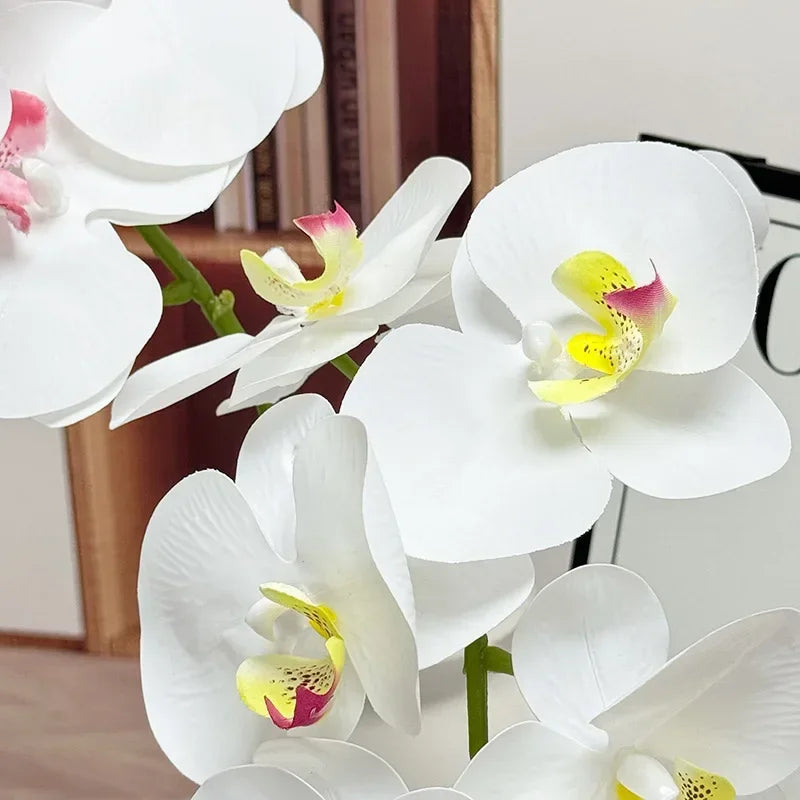 Artificial butterfly orchid 7 heads elegant floral decoration - vue 6 sur 40
