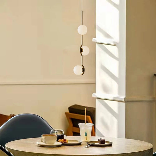 suspension simple en verre et métal avec fil réglable - vue 4 sur 10