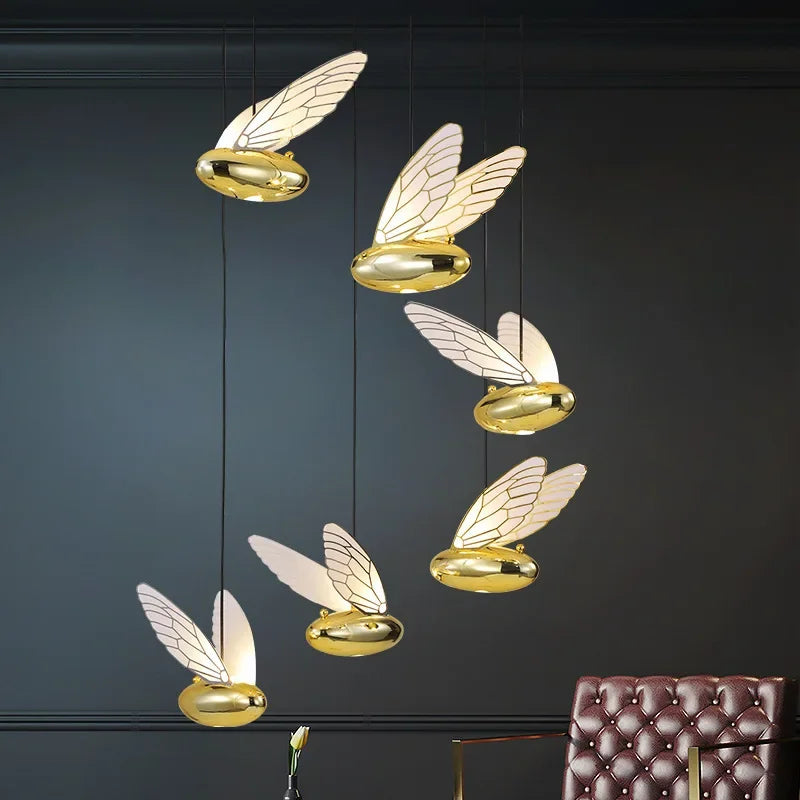 Modern bee pendant light for creative and simple interior decor
