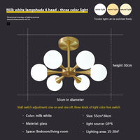 Nordic white glass chandelier for indoor lighting
