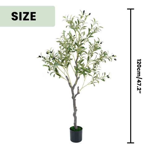 Realistic Artificial Olive Tree, Lifelike Faux Olive Plant for Home, Office, Garden Decor