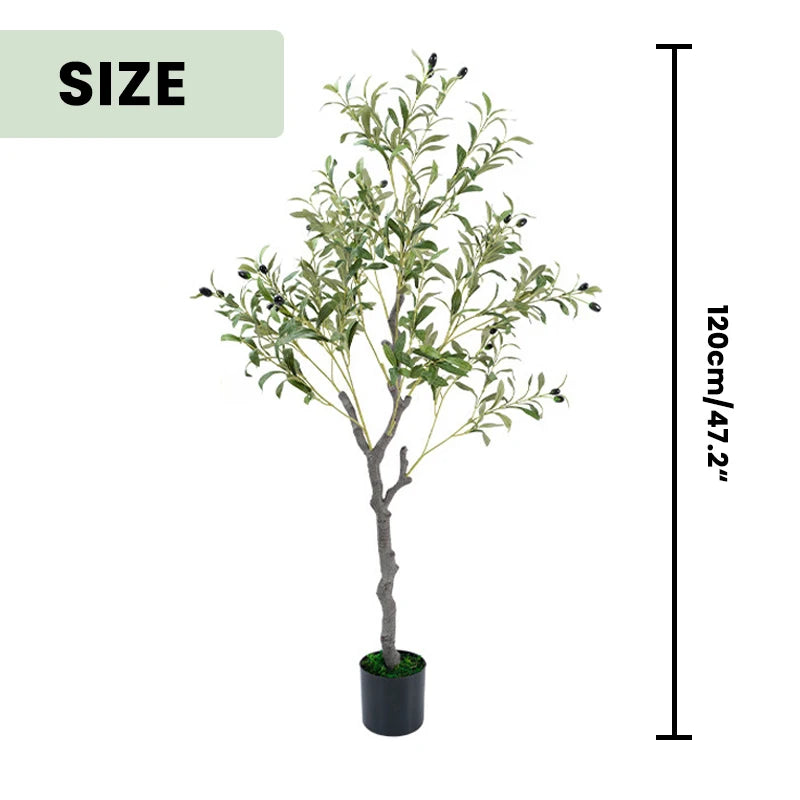 Realistic Artificial Olive Tree, Lifelike Faux Olive Plant for Home, Office, Garden Decor