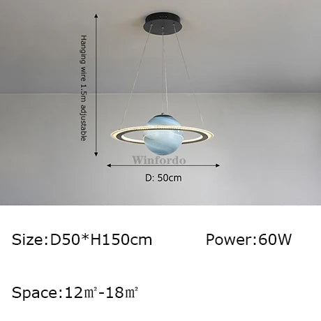 Creative earth moon football pendant light original design - vue 13 sur 20