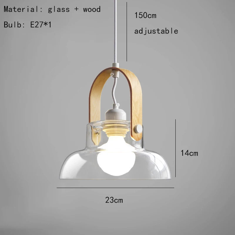 suspension moderne en verre avec fil réglable pour décoration intérieure