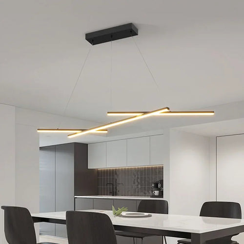 Modern minimalist LED iron art line pendant light