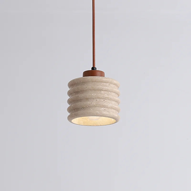 Retro natural stone LED pendant light
