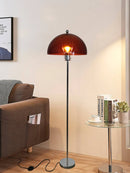 Retro LED floor lamp in acrylic with colourful nordic lampshade