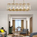 Modern K9 crystal chandelier large rectangular pendant