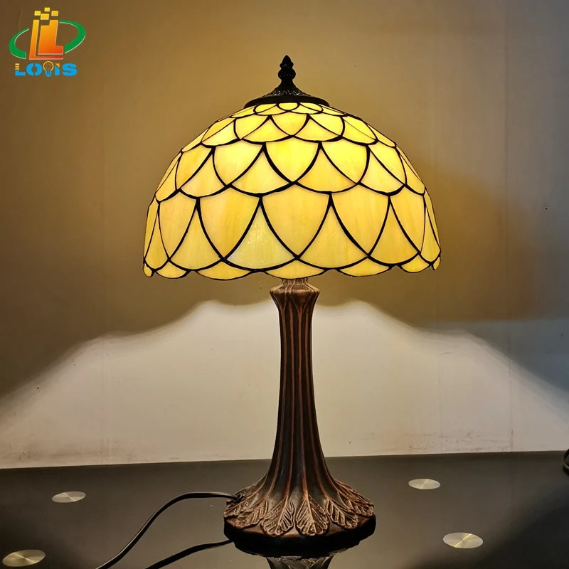 Nordic antique glass table lamp tiffany style