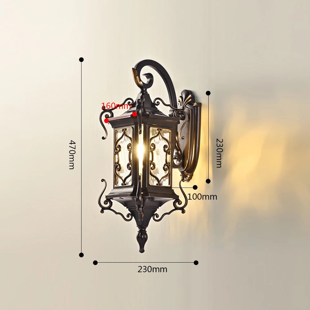 Retro outdoor wall light for garden and patio