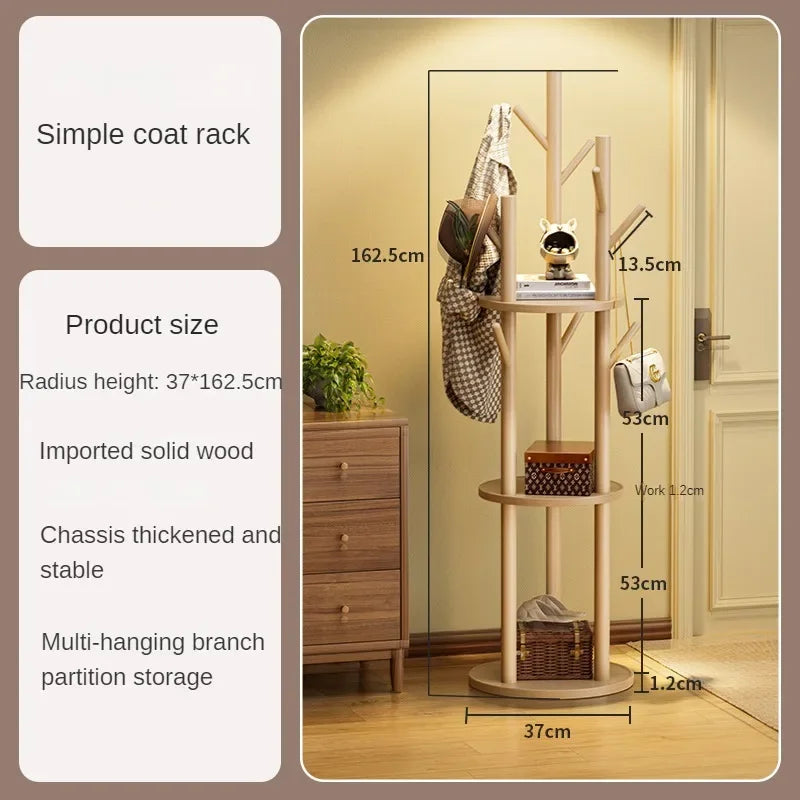 wooden coat rack rotating clothes organizer