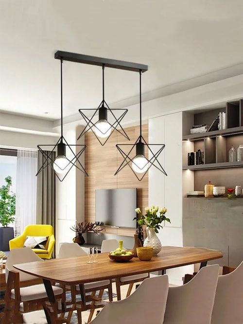 Vintage style metal pendant light for indoor lighting - vue 2 sur 9
