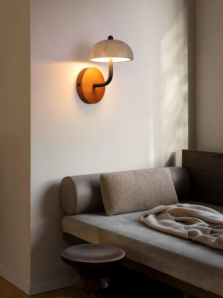 Simple natural stone bedside lamp for a warm atmosphere