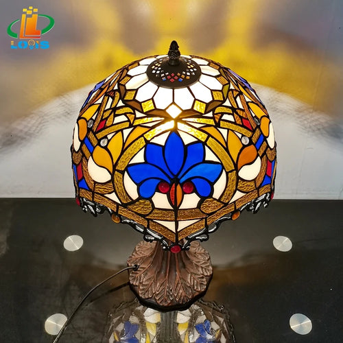 Tiffany style table lamp for nostalgic decor and gifts - vue 3 sur 6