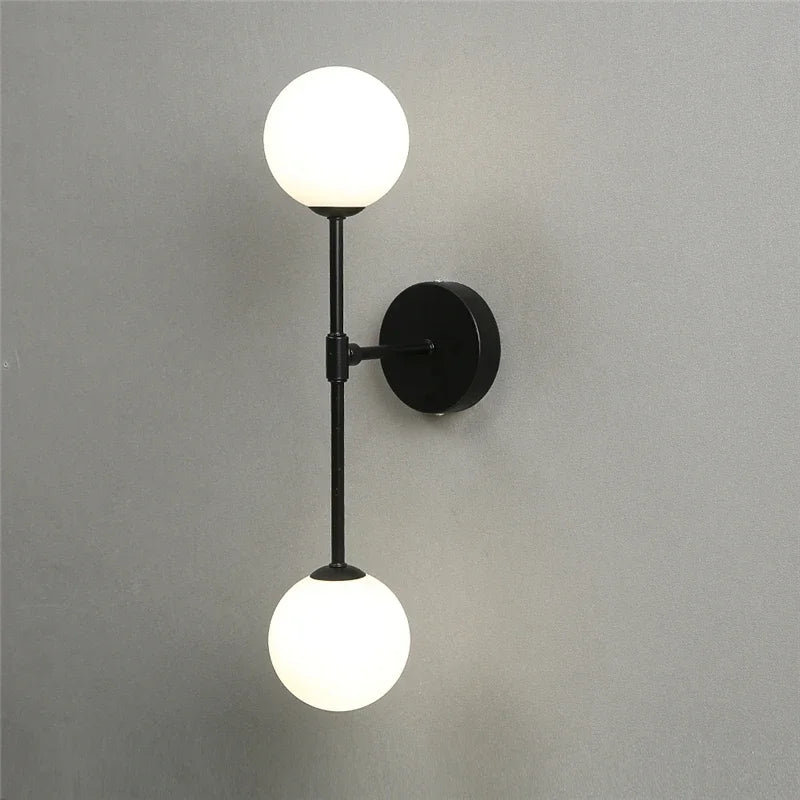 Nordic iron and glass luxury creative wall light