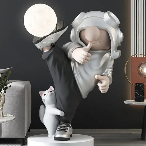 Modern astronaut desk lamp decorative resin sculpture - vue 9 sur 8
