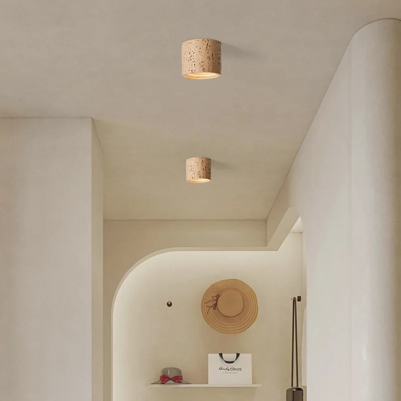 Wabi-sabi style retro resin ceiling light for decorative interiors - vue 10 sur 10