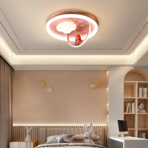 Creative ceiling light with fan and LED light for children - vue 3 sur 7