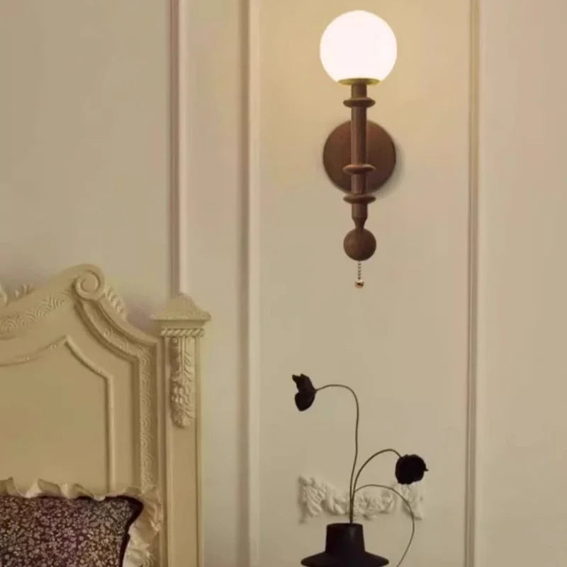 Vintage wall light with switch for indoor lighting
