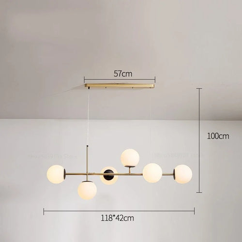 Modern Nordic glass pendant light for living room - vue 14 sur 16